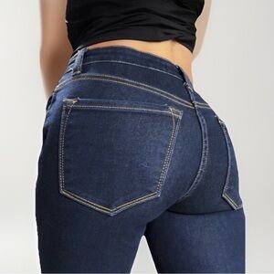 Kancan Womens Jeans size 2 26 Skinny Stretch High Rise Dark Blue Plain Ankle